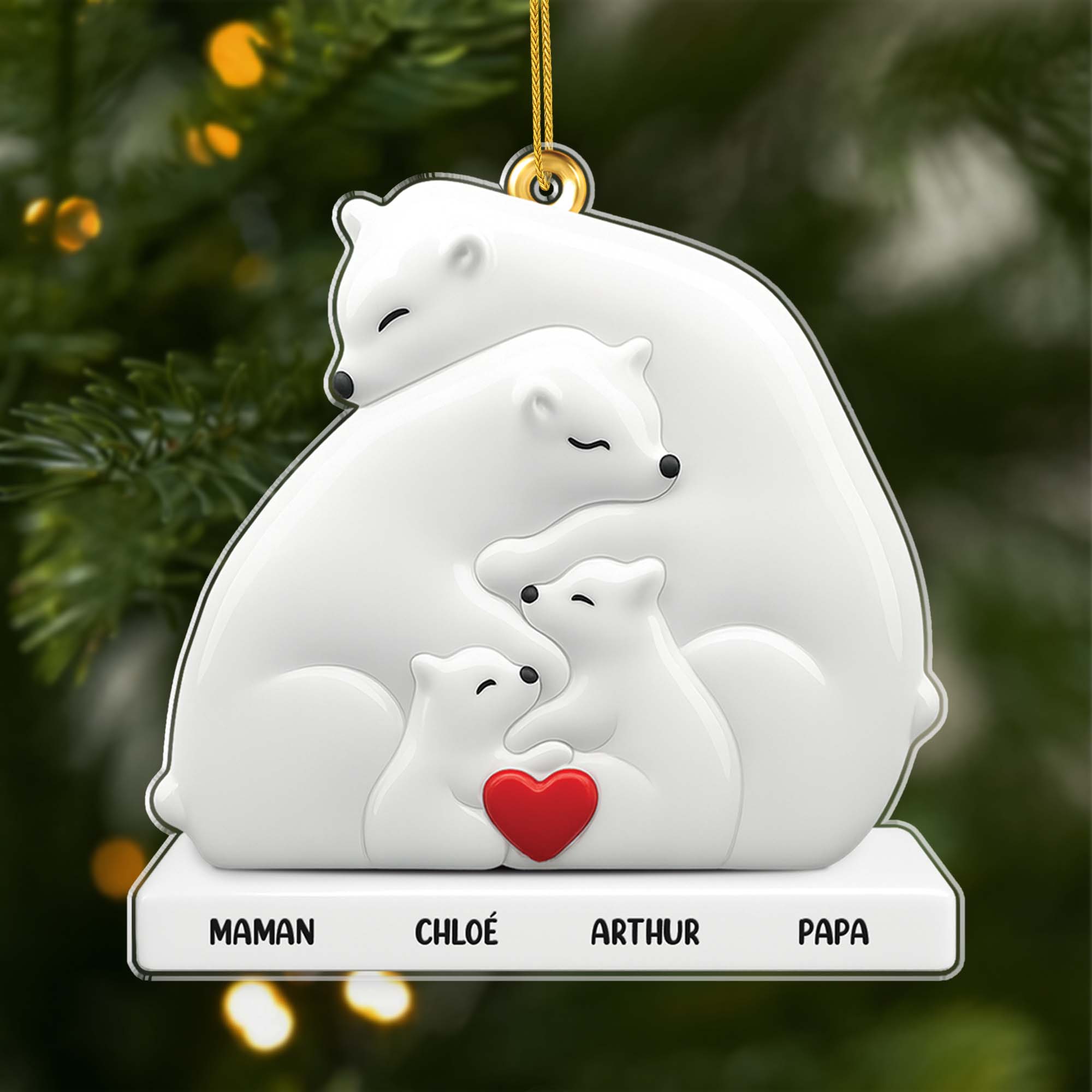 5566OFR1 ornement en acrylique personnalise pour famille famille ours 5566o