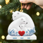 5566OFR2 ornement en acrylique personnalise pour famille famille ours 5566o