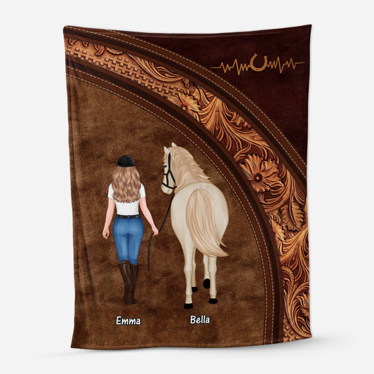 5567BFR1 plaid personnalise pour femme toujours avec mon cheval 5567b3kau