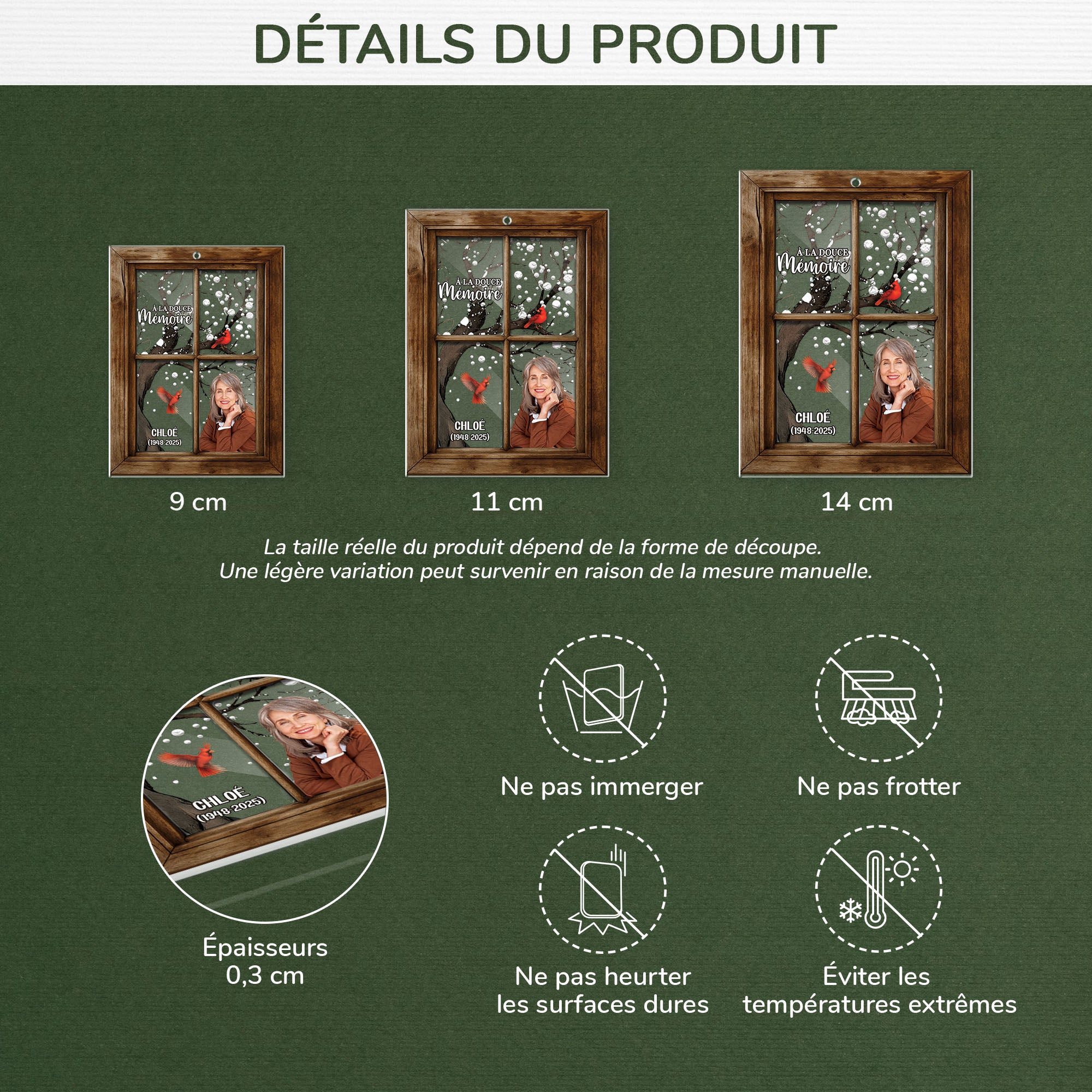 5569OFR3 ornement en acrylique commemoratif personnalise pour femme photo je suis toujours avec toi 5569o3hqa