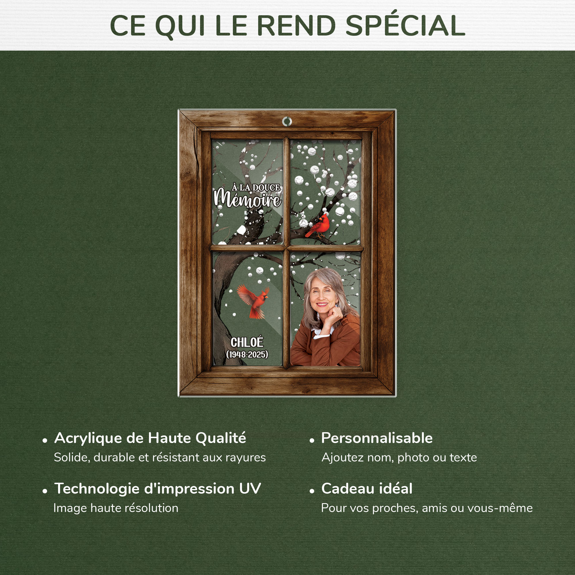 5569OFR4 ornement en acrylique commemoratif personnalise pour femme photo je suis toujours avec toi 5569o3hqa