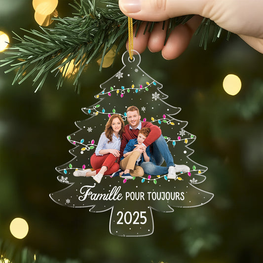 5572OFR2 ornement noel en acrylique personnalise avec photo sapin de notre histoire famille 5572o6zmi