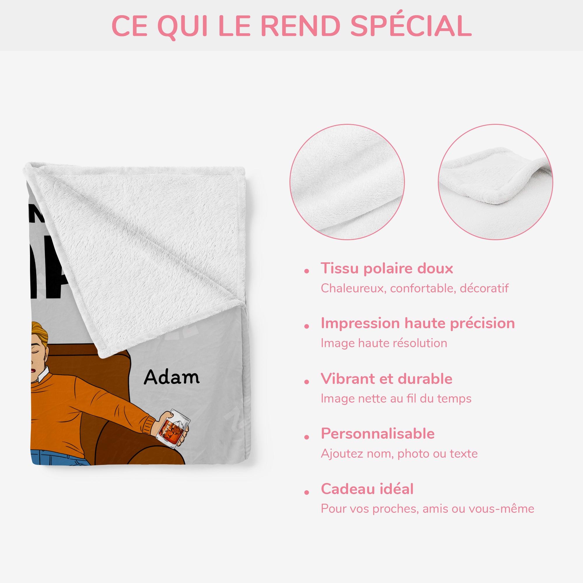5579BFR4 plaid personnalise pour papa le coin ronflement de papa 5579b6tzb