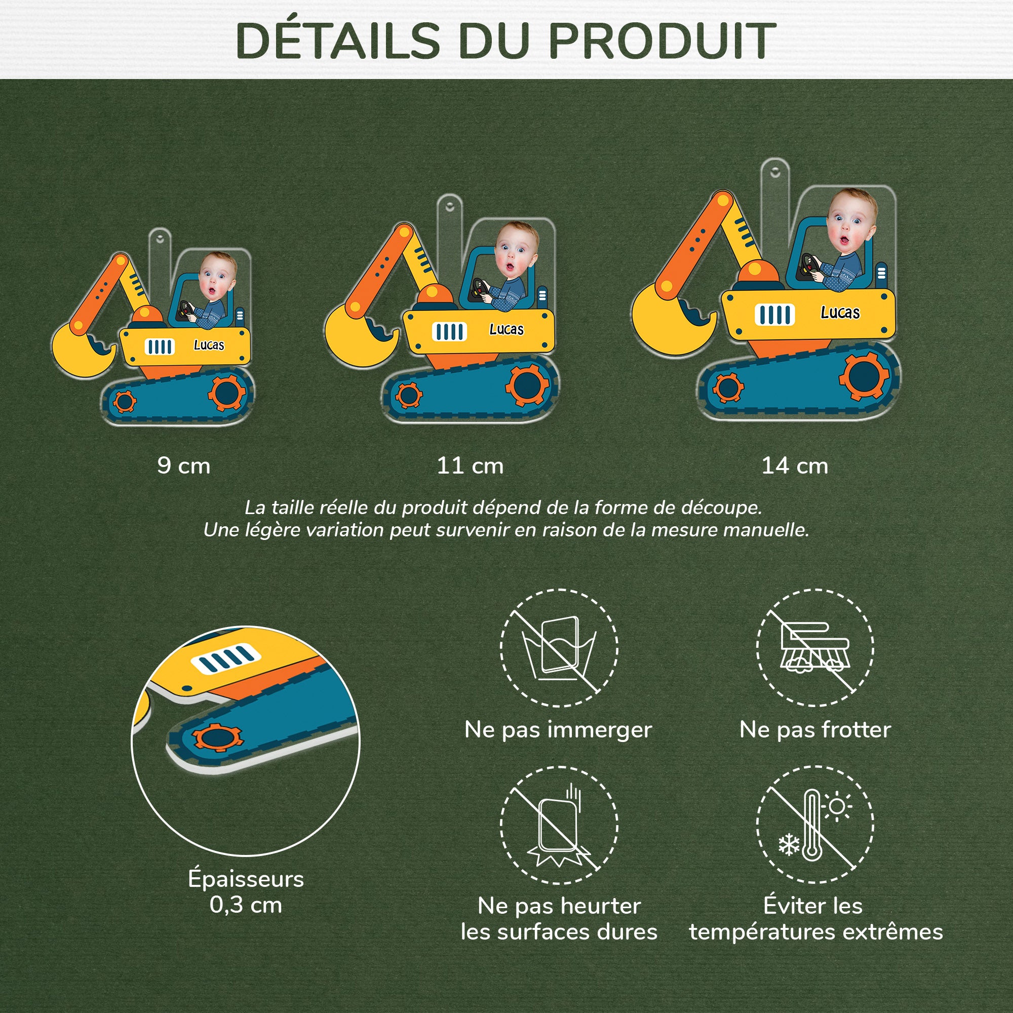 5581OFR3 ornement noel en acrylique personnalise avec photo enfant conducteur de pell 5581o6tzk