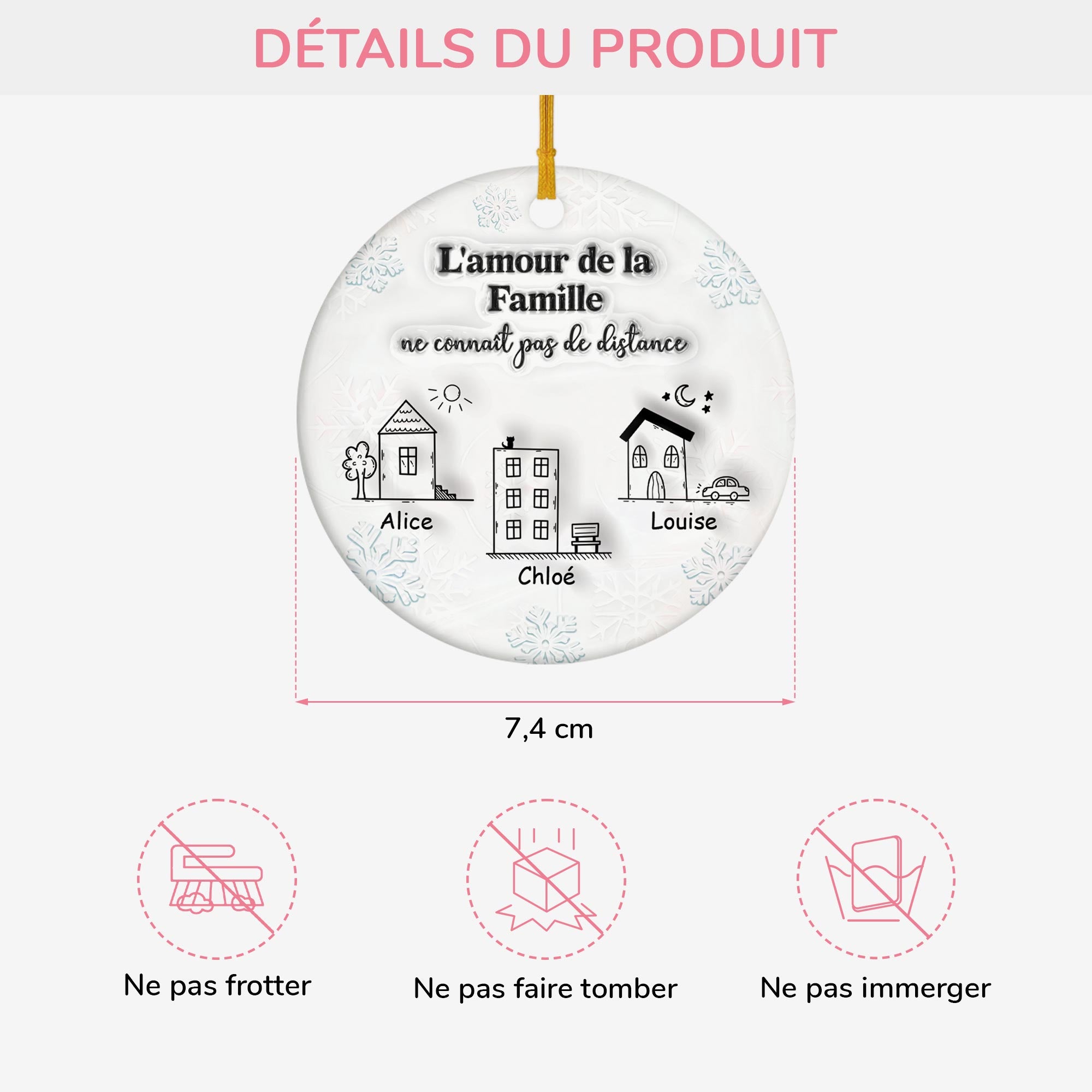 5585OFR3 ornement ceramique personnalise famille lamour de la famille 5585o6tai