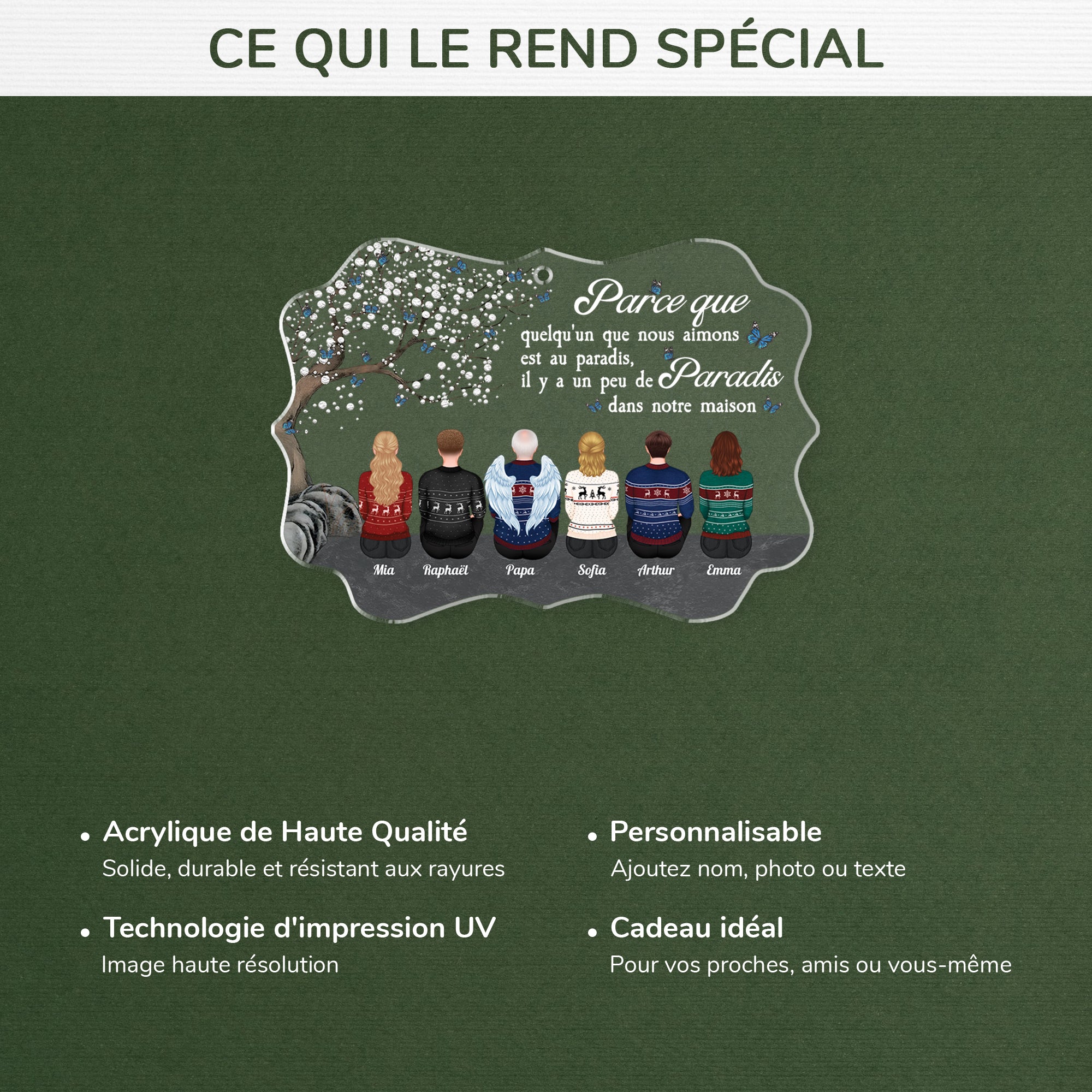 5591OFR4 ornement en acrylique personnalise commemoratif pour papa paradis dans notre maison 5591o8qcb