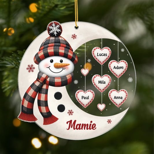 5599OFR1 ornement noel en acrylique personnalise pour mamie bonhomme de neige et la lune 5599o8tza