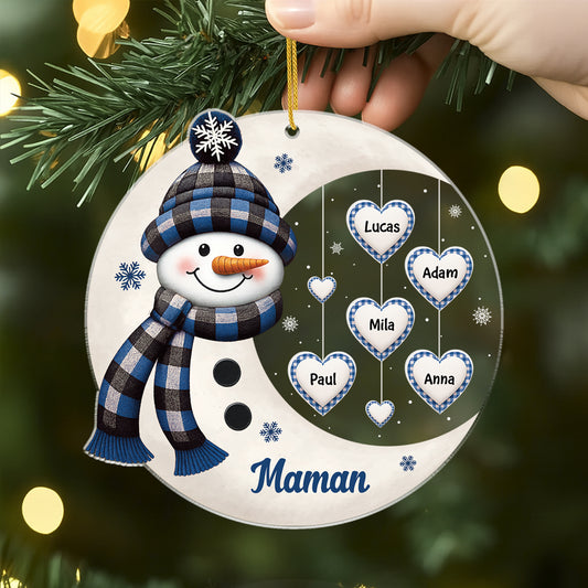 5599OFR2 ornement noel en acrylique personnalise pour mamie bonhomme de neige et la lune 5599o8tza