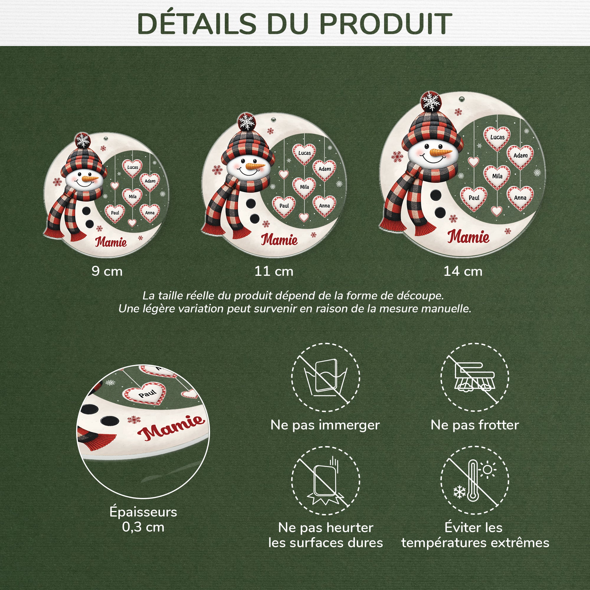 5599OFR3 ornement noel en acrylique personnalise pour mamie bonhomme de neige et la lune 5599o8tza