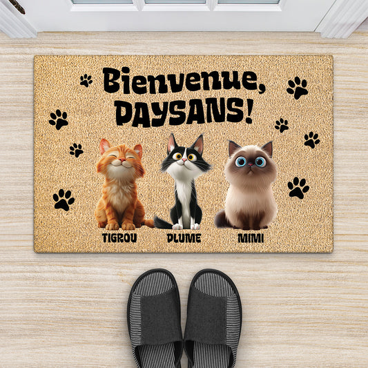 5610DFR2 paillasson chat personnalise bienvenue paysans 5610dtvad
