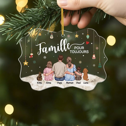 5611OFR2 ornement en acrylique personnalise famille notre famille pour toujours 5611o8tni