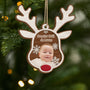 5615OFR1 ornement en bois a 2 couches personnalise enfant avec photo premier noel renne au nez 5615okmna