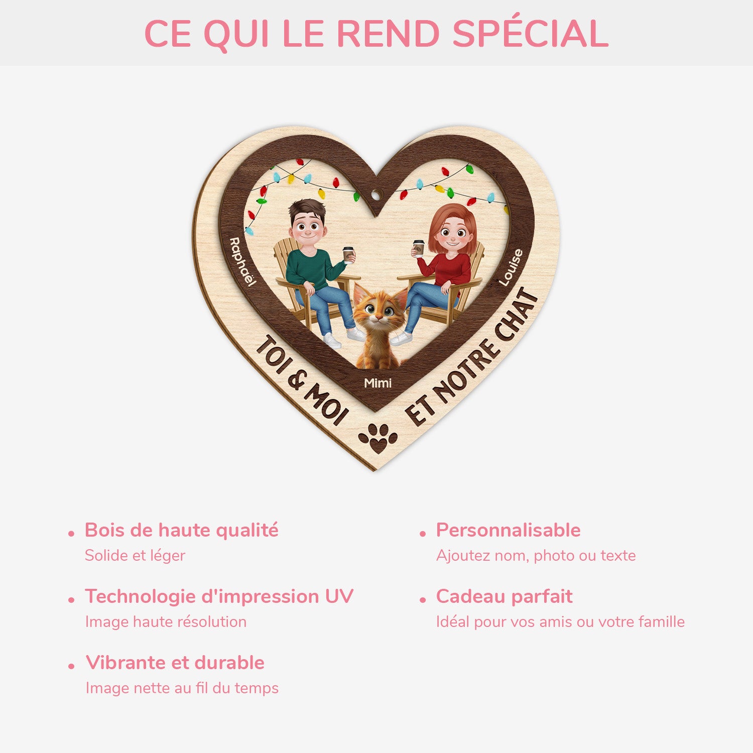 5620OFR4 ornement noel en bois a 2 couches personnalise couple toi moi et notre chat 5620o8zad