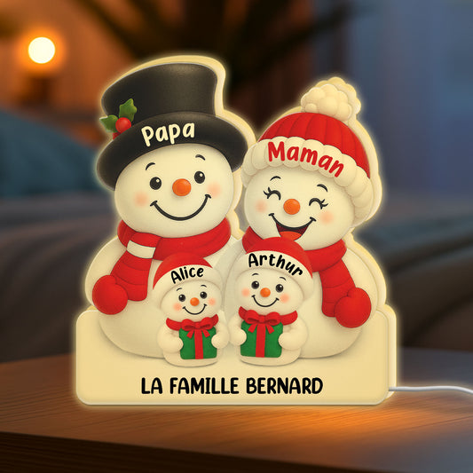 5621LFR2 effet dimpression 3d lightbox personnalisable de noel pour famille bonhomme de neige parents 5621lkv5i