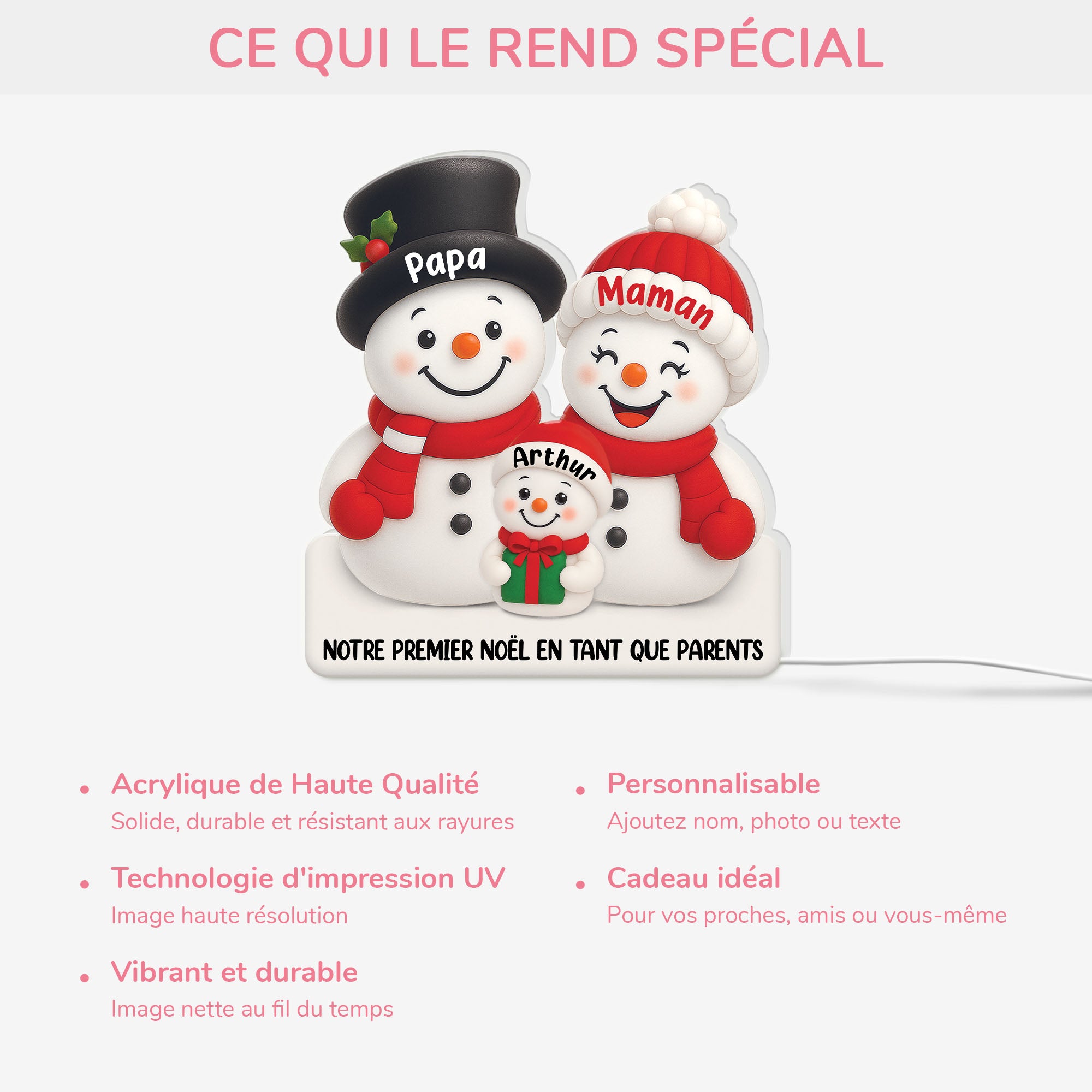 5621LFR4 effet dimpression 3d lightbox personnalisable de noel pour famille bonhomme de neige parents 5621lkv5i