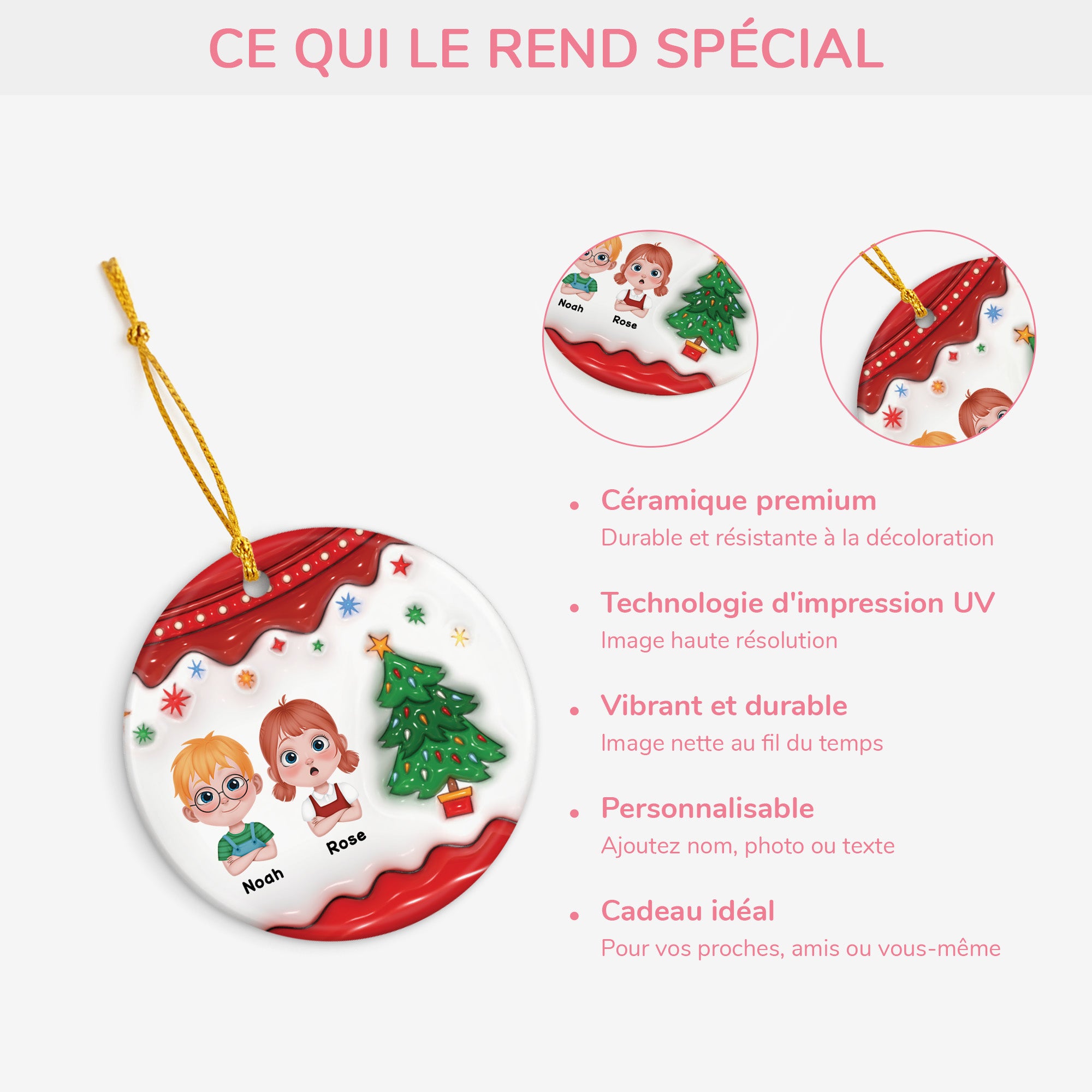 5622OFR4 ornement noel ceramique personnalise avec photo mon enfant avec le sapin noel 3d 5622ottak