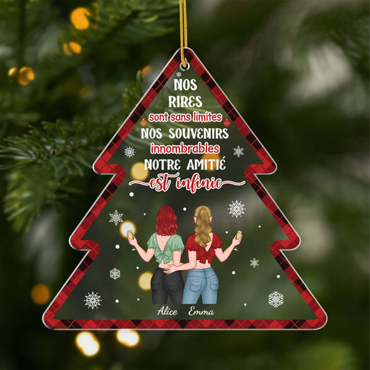 5624OFR1 ornement noel en acrylique personnalise femme notre amitie infinie version sapin 5624okktf