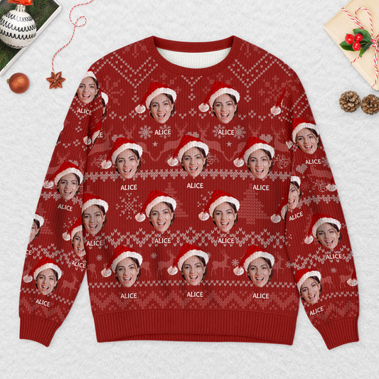 5633WFR2 pull moche de noel personnalise drole avec photo femme et homme 5633w8mnb