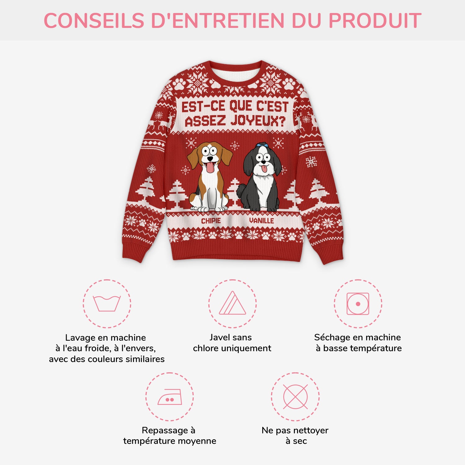 5634WFR4 pull moche chien de noel personnalise drole est ce que cest assez joyeux 5634w8yzc