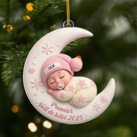 5635OFR1 ornement noel en acrylique personnalise premier noel de bebe 3d 5635okvck