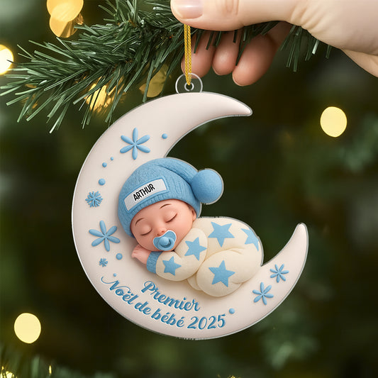 5635OFR2 ornement noel en acrylique personnalise premier noel de bebe 3d 5635okvck