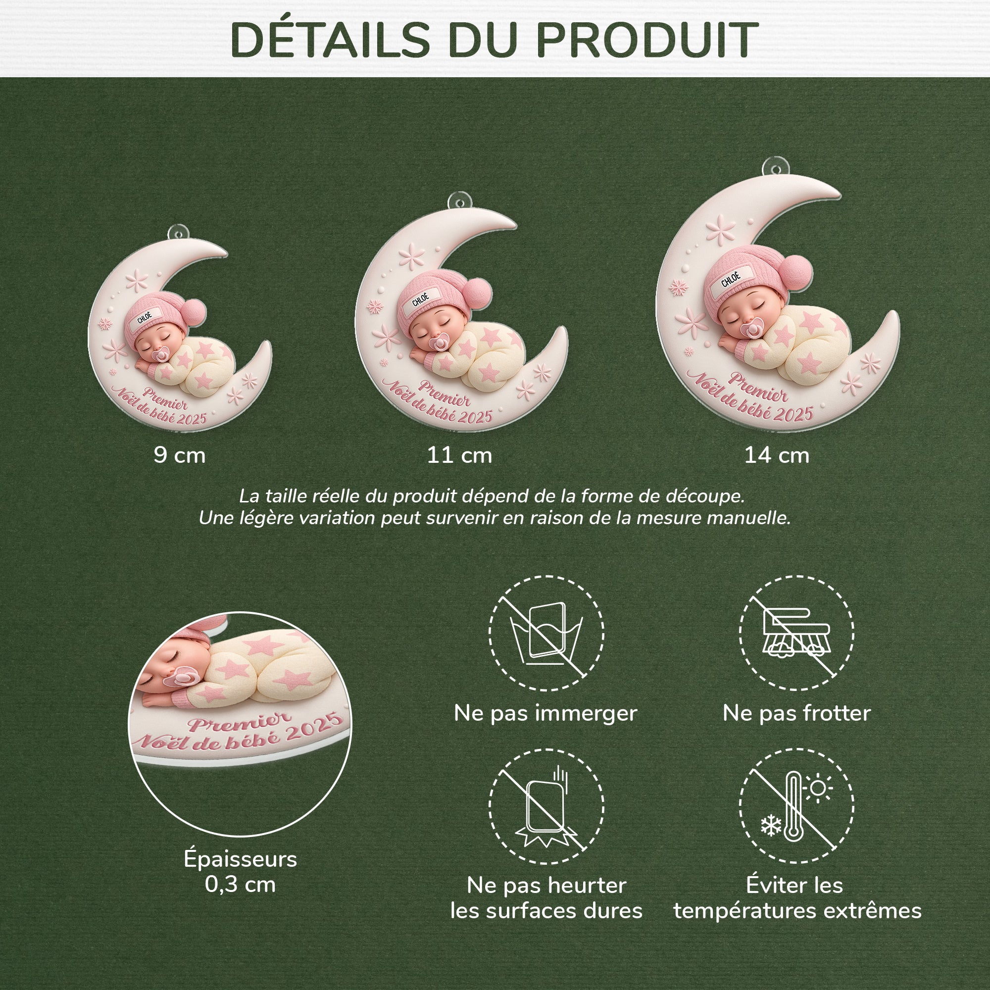5635OFR3 ornement noel en acrylique personnalise premier noel de bebe 3d 5635okvck