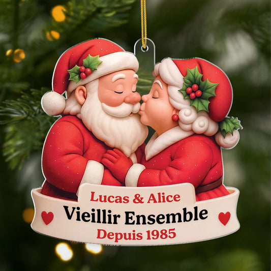 5636OFR1 ornement noel en acrylique personnalise couple vieillir ensemble 3d 5636oktzg