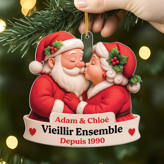 5636OFR2 ornement noel en acrylique personnalise couple vieillir ensemble 3d 5636oktzg
