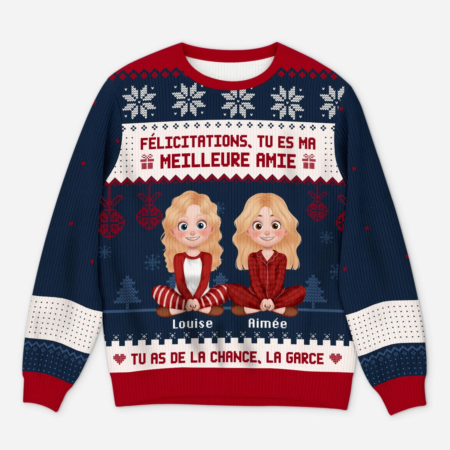 5638WFR1 pull moche de noel personnalise felicitations meilleure amie 5638w8vaf