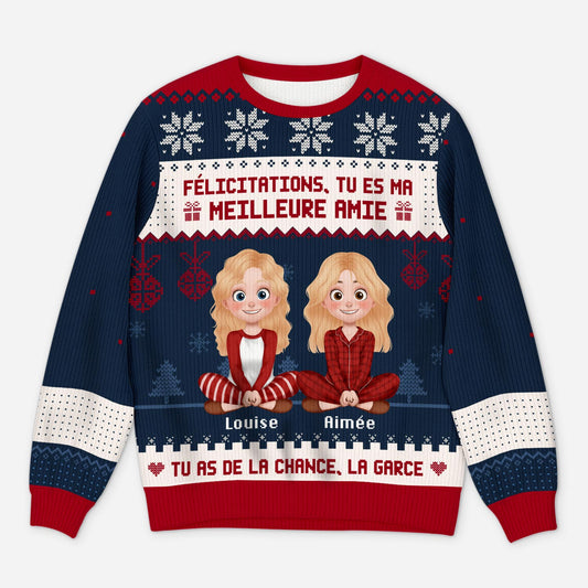 5638WFR1 pull moche de noel personnalise felicitations meilleure amie 5638w8vaf