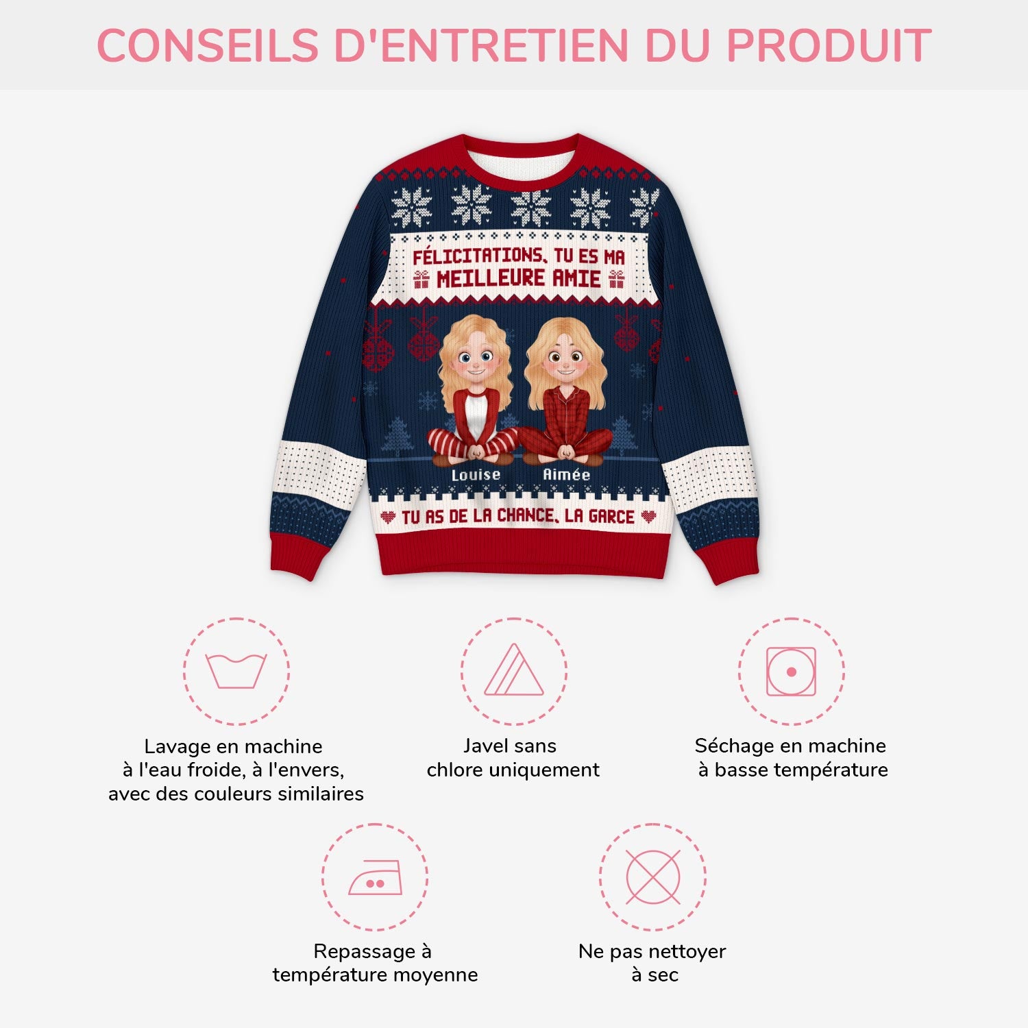 5638WFR4 pull moche de noel personnalise felicitations meilleure amie 5638w8vaf