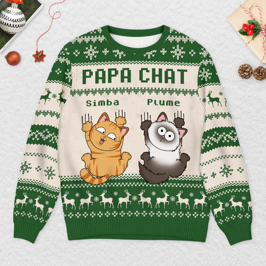 5640WFR2 pull moche chat de noel personnalise drole maman chat 5640w8vnd