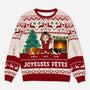 5644WFR1 pull moche chien de noel personnalise drole joyeuses fetes avec pattes 5644wtlnc