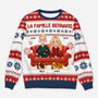 5649WFR1 pull moche de noel personnalise la famille avec son chien 5649w8hzc