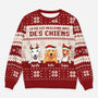 5652WFR1 pull moche de noel personnalise la vie est meilleure avec des chiens 5652wkznc
