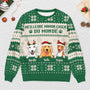 5652WFR2 pull moche de noel personnalise la vie est meilleure avec des chiens 5652wkznc