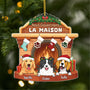 5653OFR1 ornement chien noel en acrylique personnalise nous gouvernons la maison version noel 5653o3ync