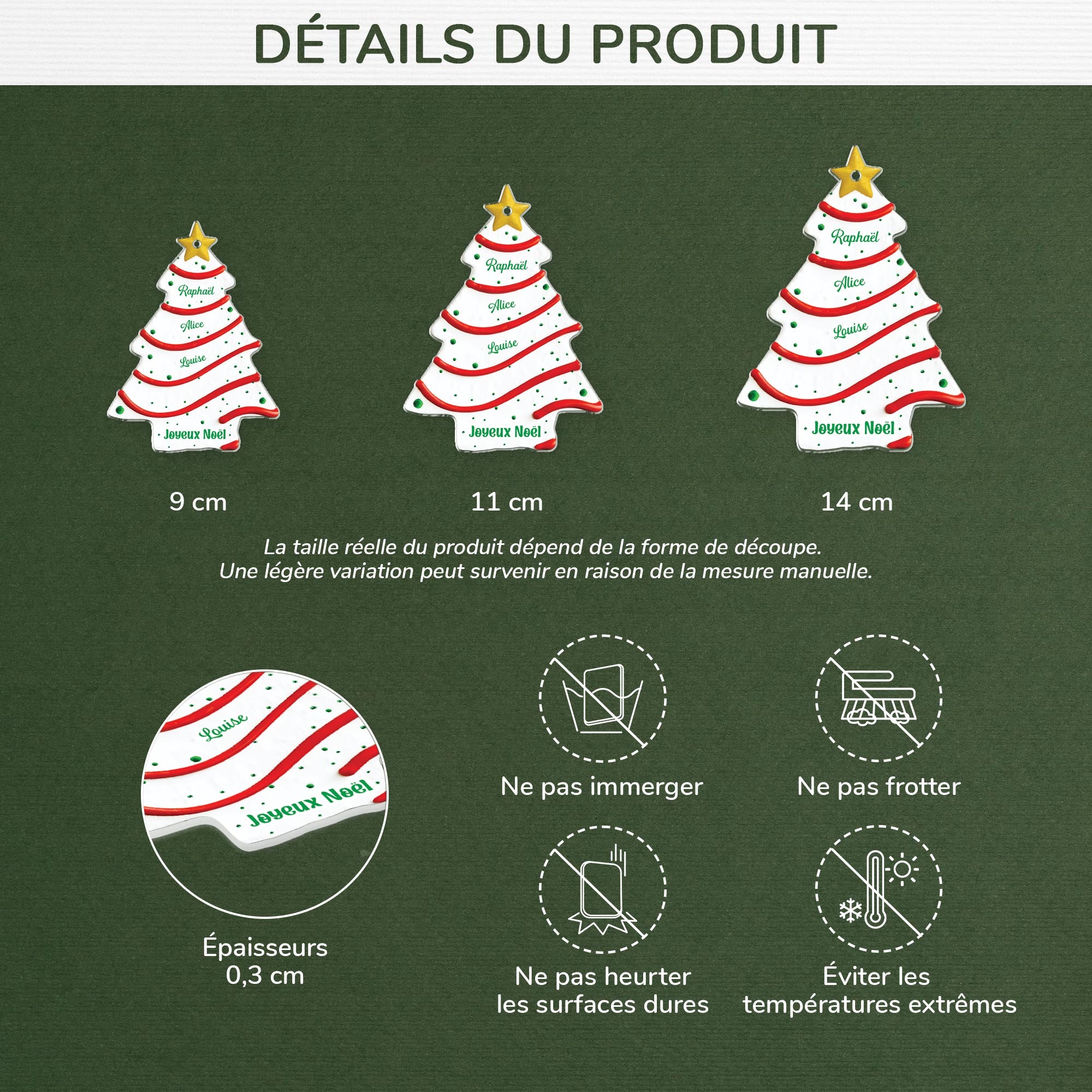5655OFR3 ornement noel en acrylique personnalise pour ami famille collegue joyeux noel sapin avec prenom 3d 5655okvai