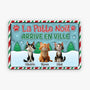 5656EFR2 plaque en metal personnalisee noel pour chat patte noel arrive en ville 5656etyad
