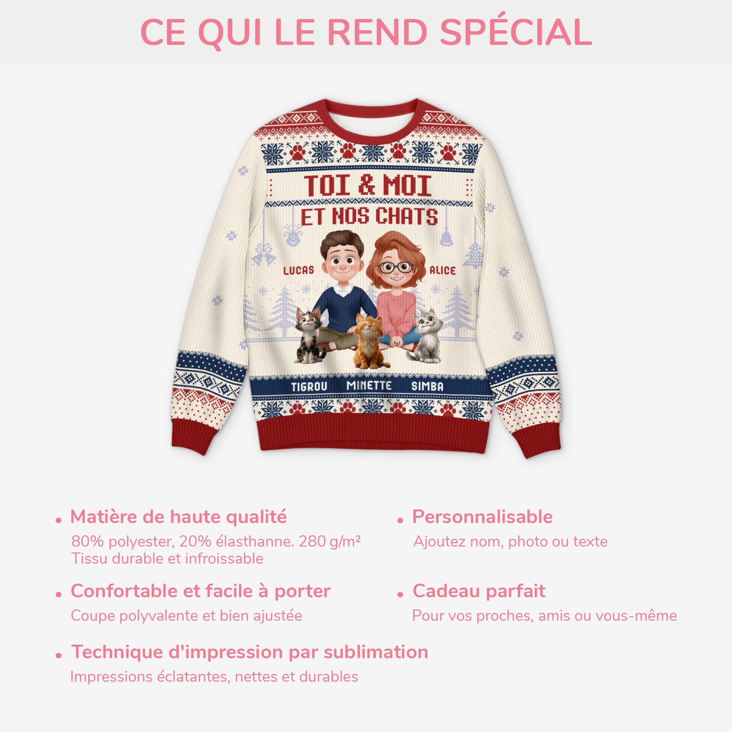 5658WFR5 pull moche de noel personnalise couple toi moi et notre chat version la nuit 5658w3qmd