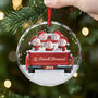 5659OFR2 ornement noel en verre personnalise famille bonhomme de neige en voiture 5659otvzi