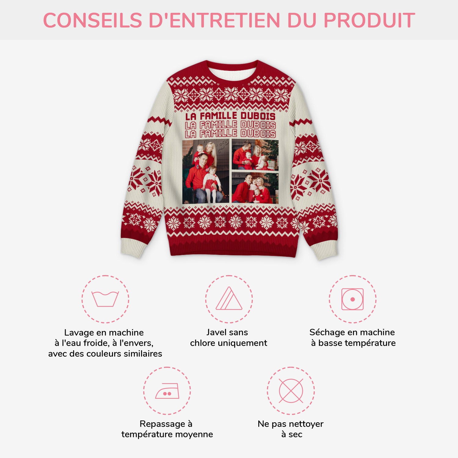 5665WFR4 pull moche de noel personnalise avec photo notre pull famille 5665w6vqi