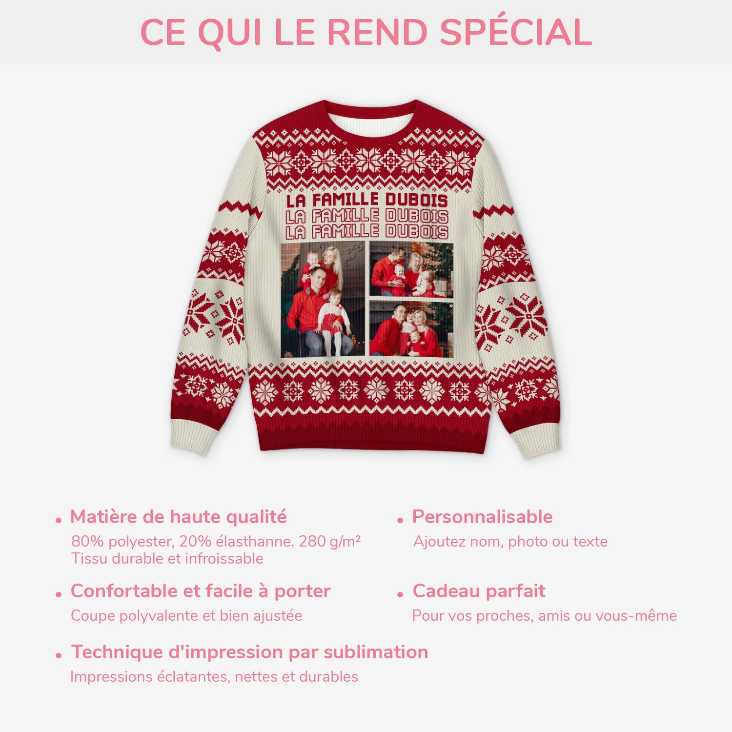 Pull Moche De Noël Personnalisé Avec Photo Notre Pull Famille