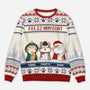 5666WFR1 pull moche chat de noel personnalise joyeux noel minou 5666w6tmd