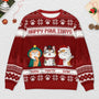 5666WFR2 pull moche chat de noel personnalise joyeux noel minou 5666w6tmd