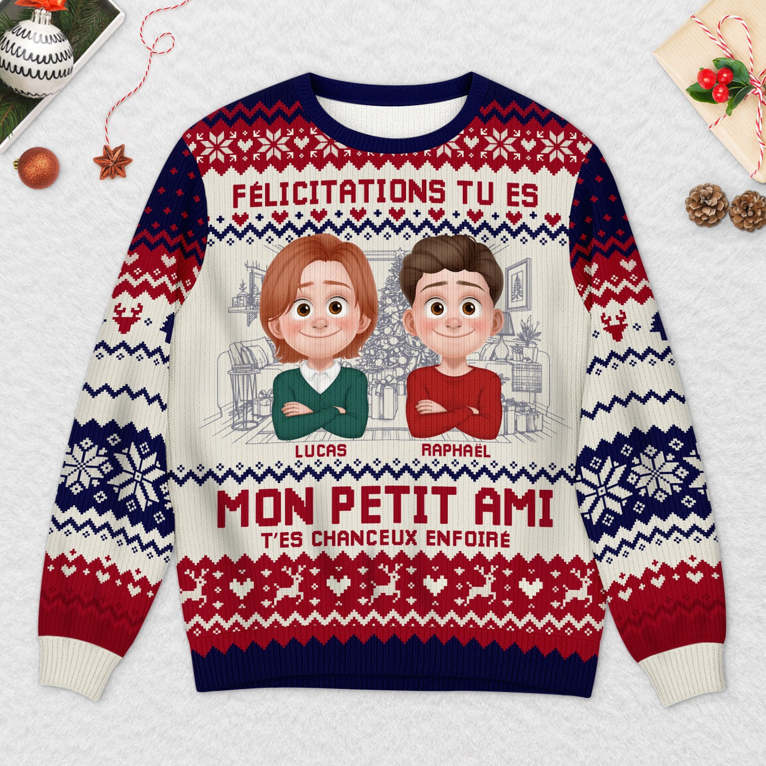 5667WFR2 pull moche de noel personnalise couple felicitations mon mari 5667w6qqg