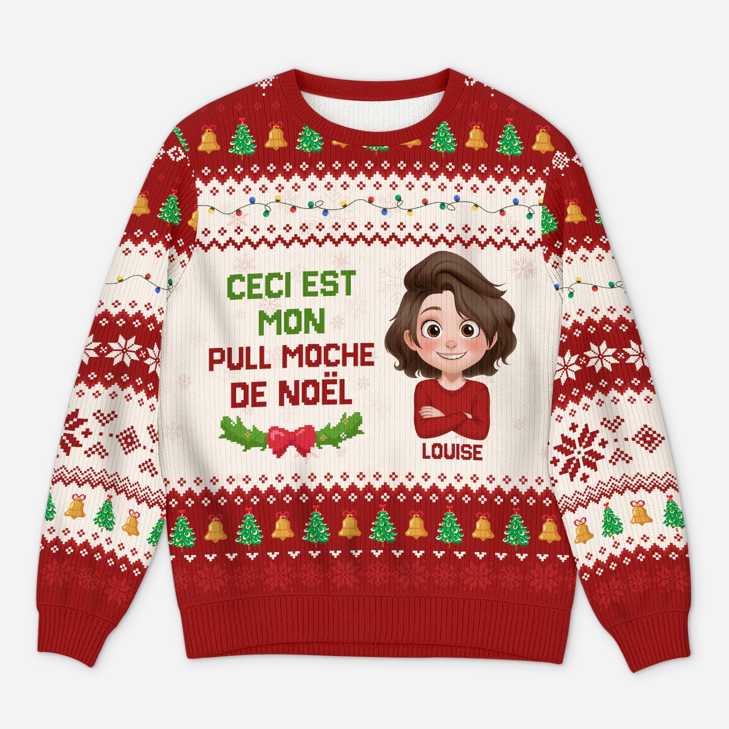 5669WFR1 pull moche de noel personnalise pour femmehomme ceci est mon pull moche 5669w6zna