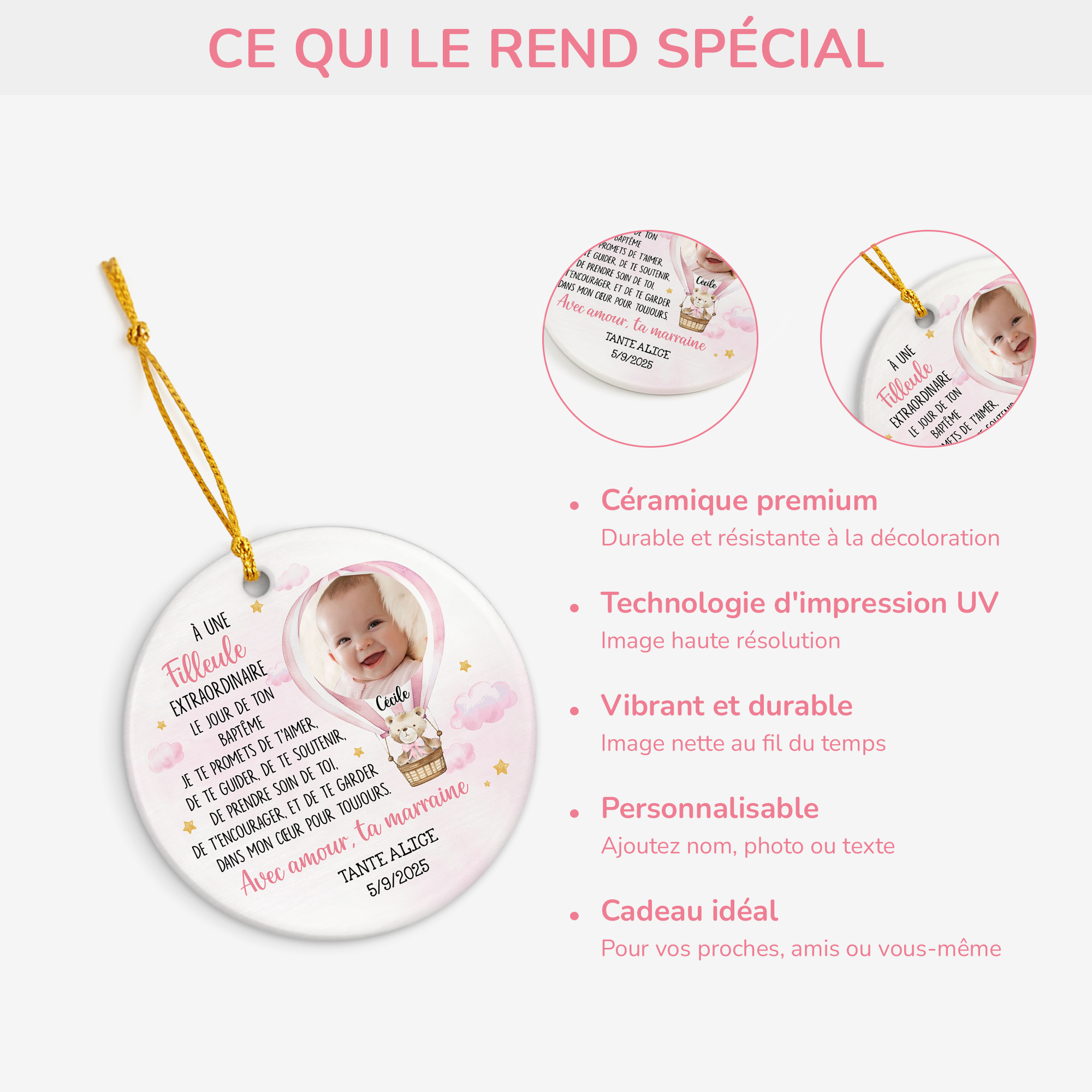 5670OFR4 ornement noel ceramique personnalise enfant avec photo le jour de ton bapteme 5670o6hak