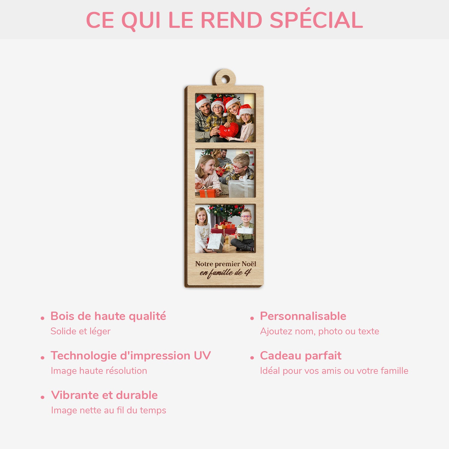 5673OFR4 ornement noel en bois a 2 couches personnalise avec photo photo de notre famille 5673o6mmi