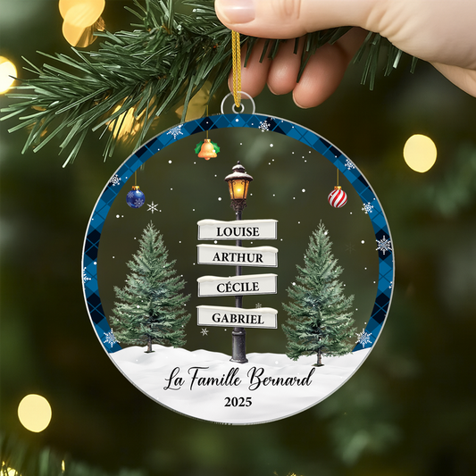 5678OFR2 ornement noel acrylique personnalise notre lampadaire noel famille 5678ott5i